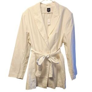 Gap white linen blend trench coat nwt size xxl